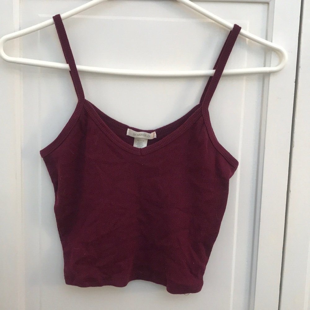 Burgundy cropped tank top from salt tree
